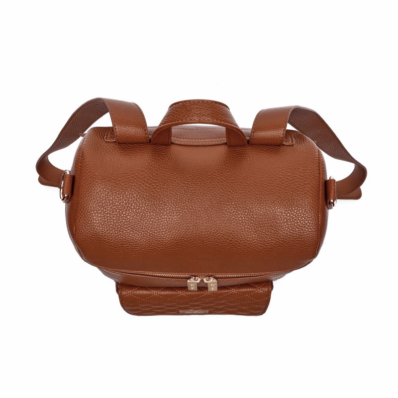 IMPERFECT Monaco Diaper Bag | Caramel Brown - Luli Bebé