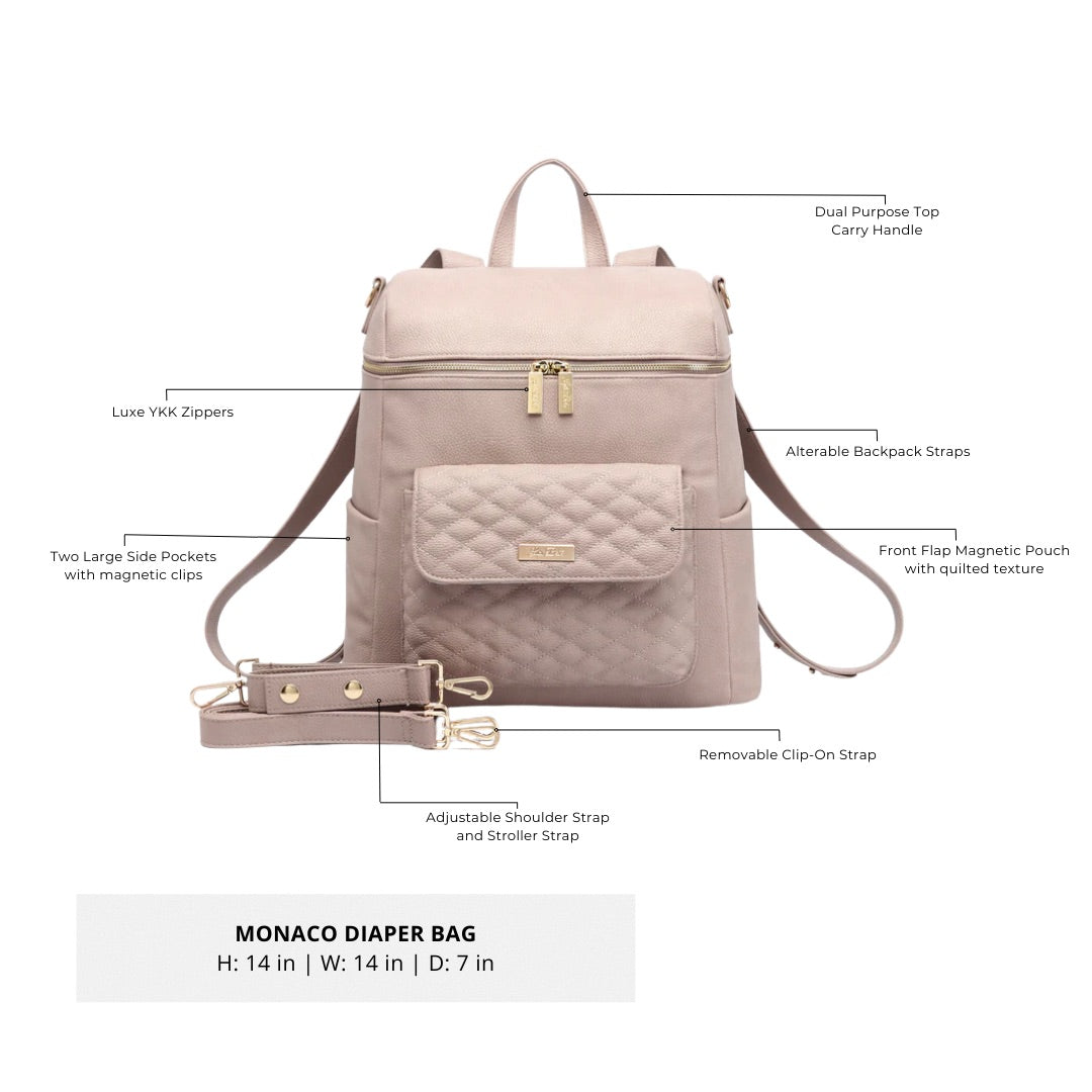 Luli bebe diaper bag nude rose
