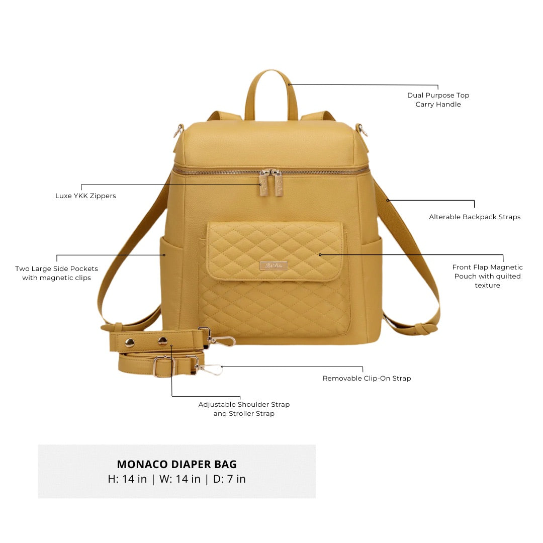 Luli bebe diaper bag honey