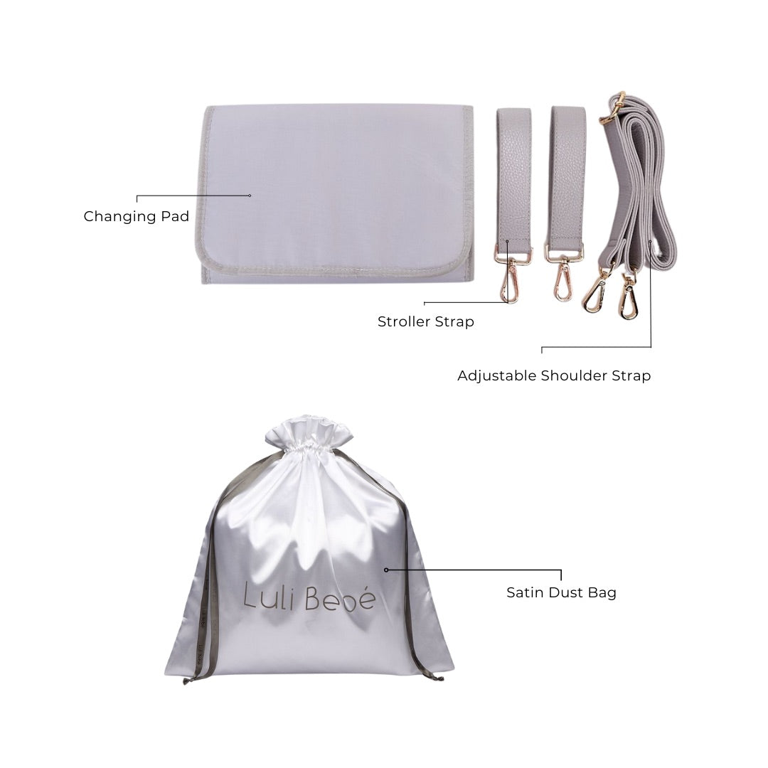 Luli bebe diaper bag pearl white