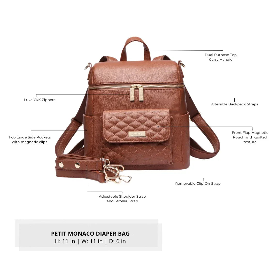 Luli bebe petit diaper bag caramel brown