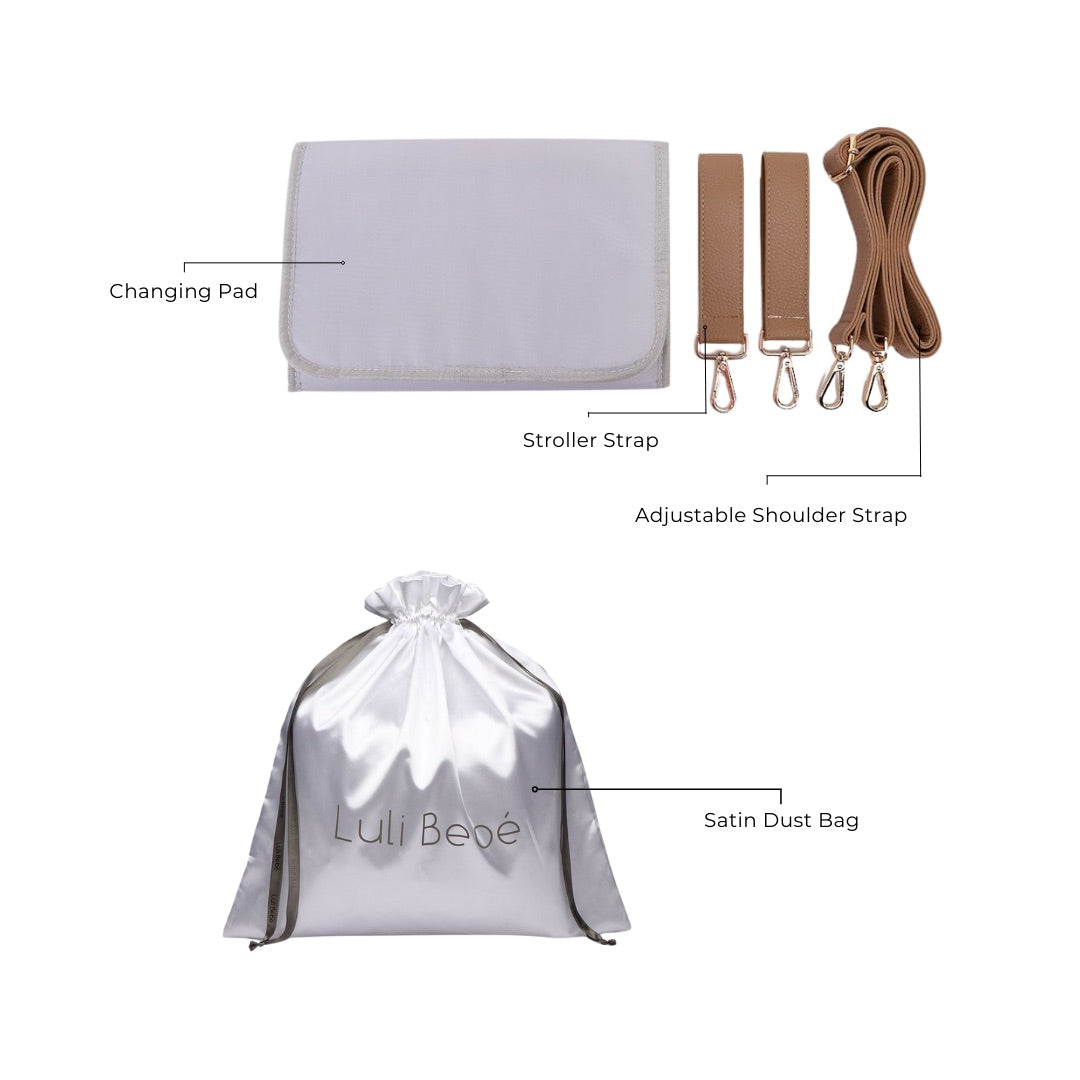Luli bebe diaper bag caramel brown