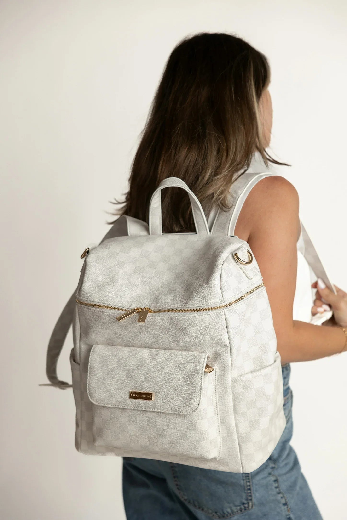 designer diaper bag checkered