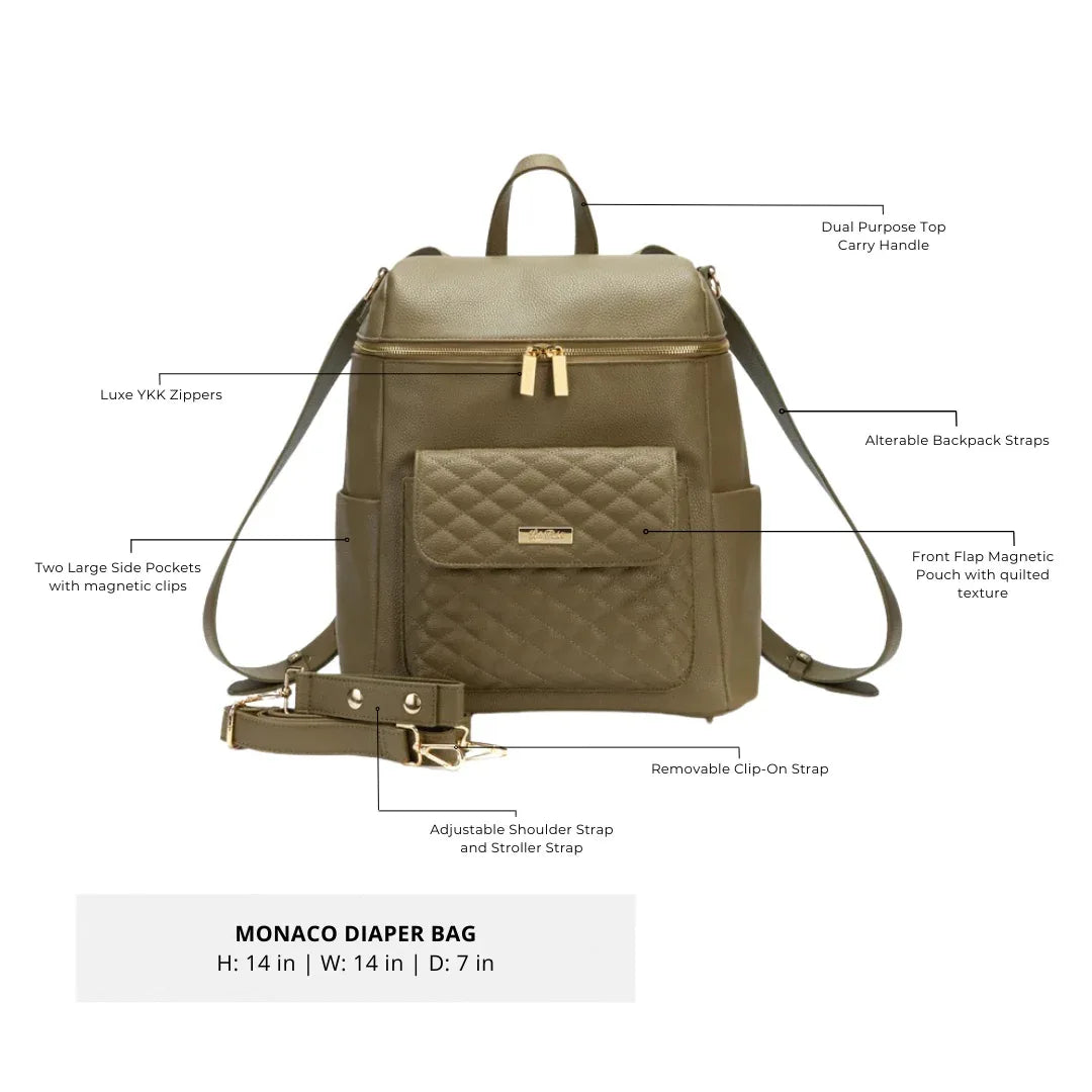 Luli bebe diaper bag olive green