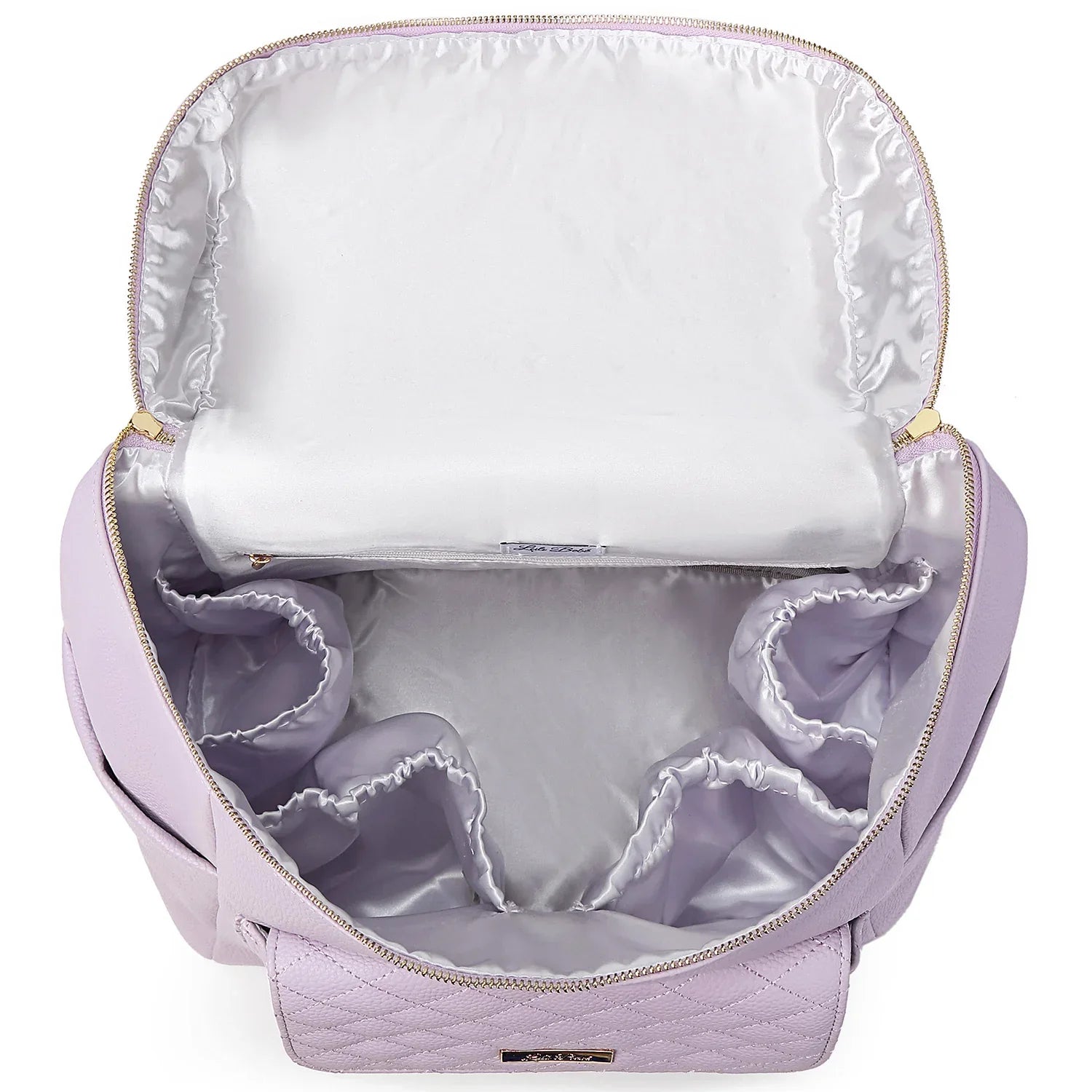 Interior view of Lavender Diaper Bag Backpack – Luli Bebe