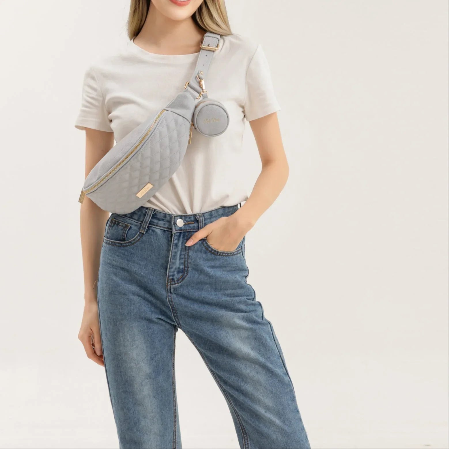 Monaco Sling Bag | Stone Grey - Luli Bebé