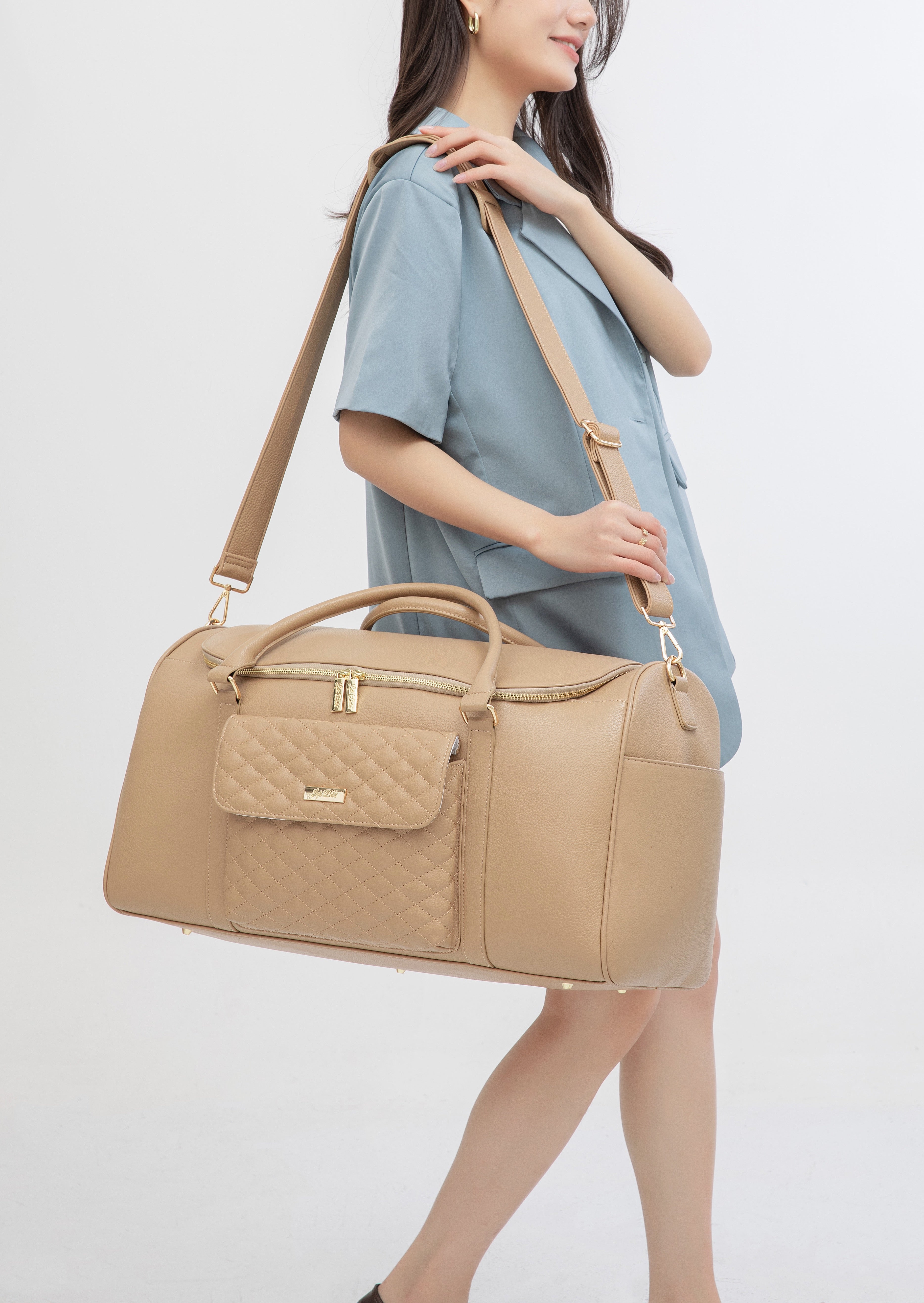 Travel Bag Latte with Strap