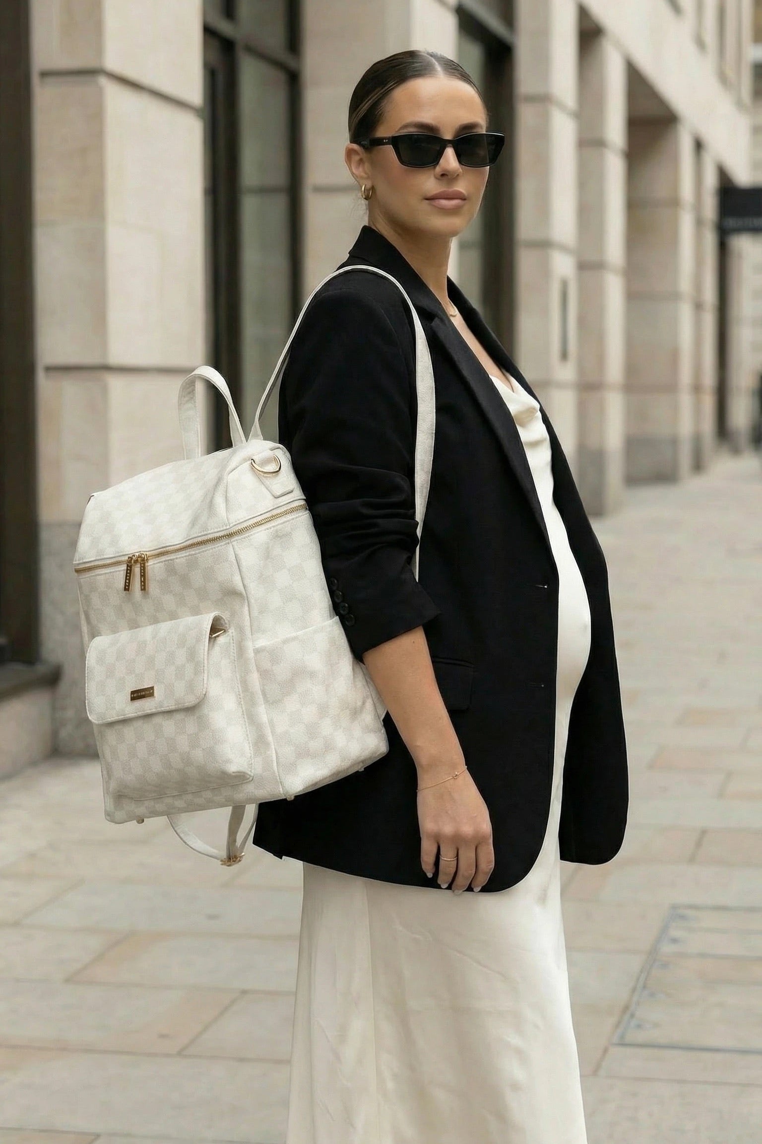 checkered diaper bag