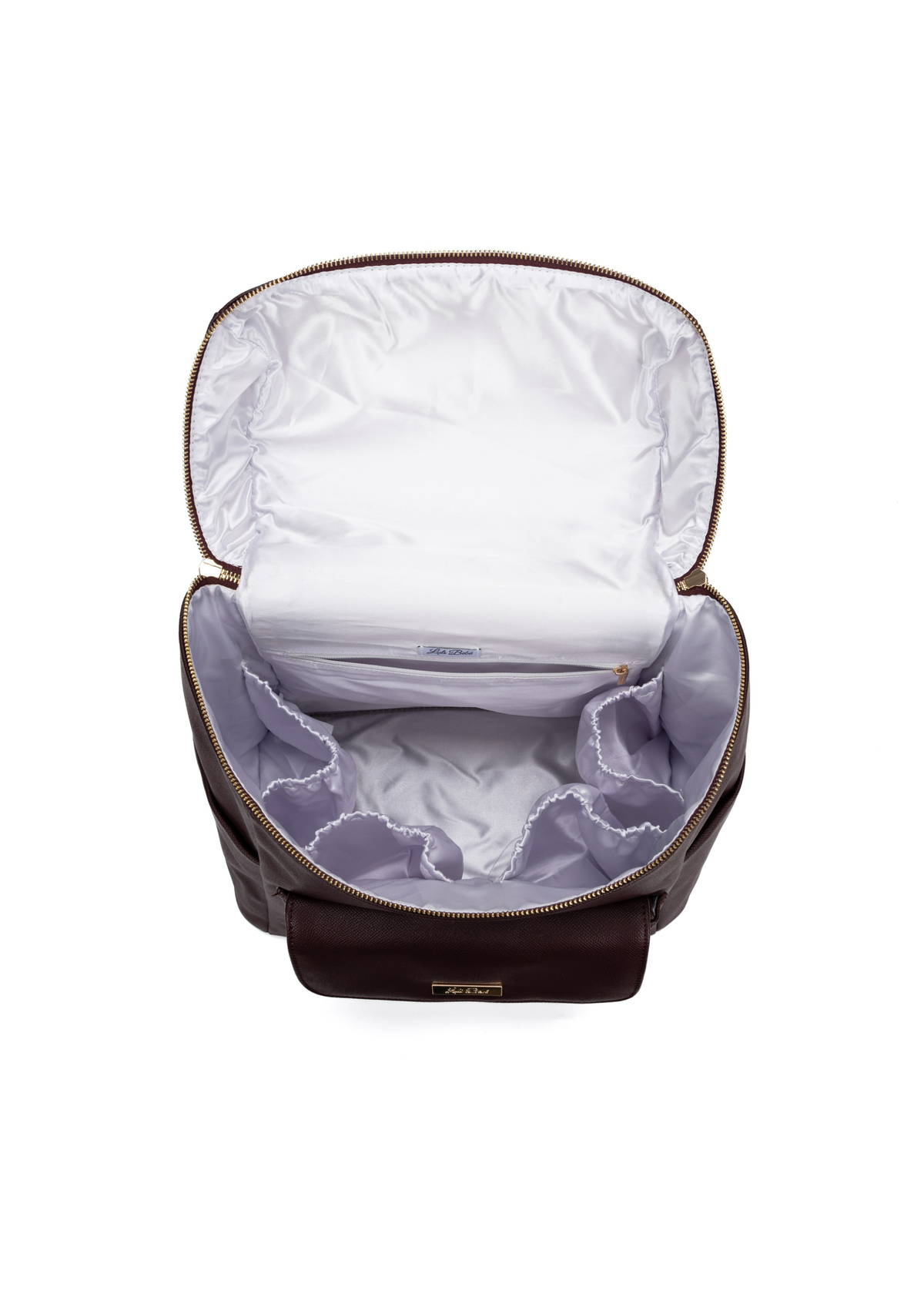Luxury burgundy diaper bag backpack for moms in vegan leather – Montecito Merlot by Luli Bebé