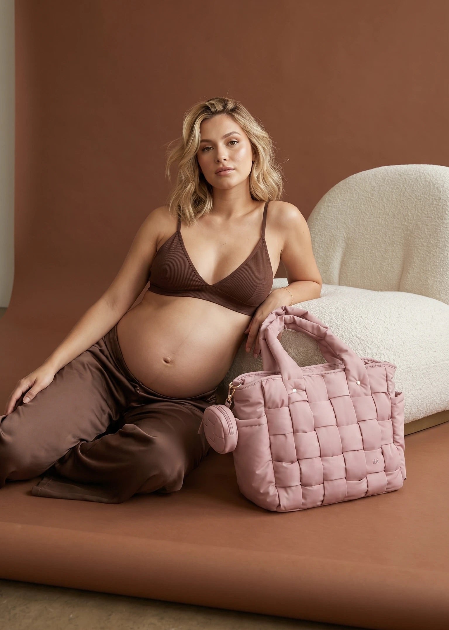 The Infinite Tote Blush diaper bag by Luli Bebé for everyday mom organization and travel.