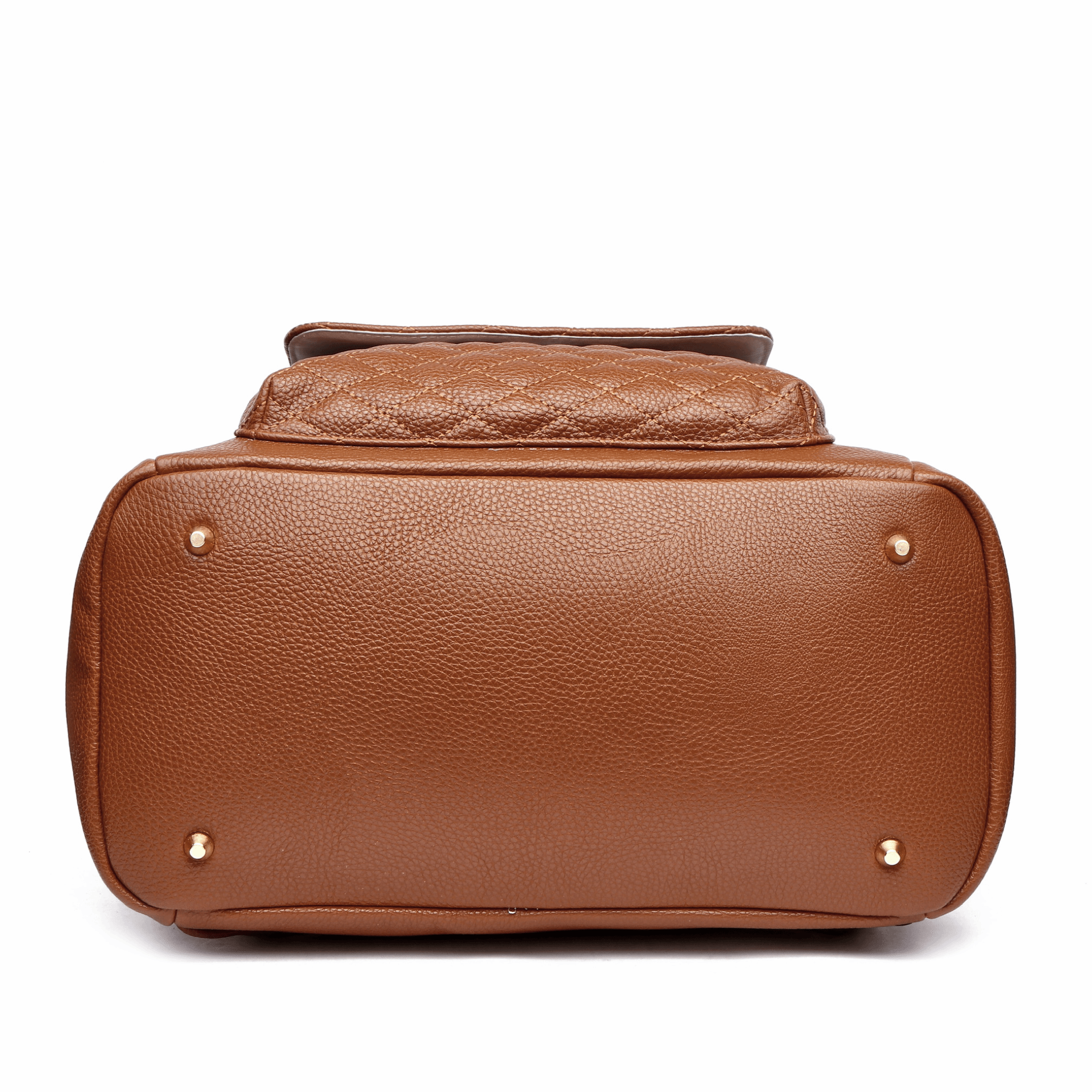 Luxury Diaper Bag Backpack Caramel Brown - bottom view