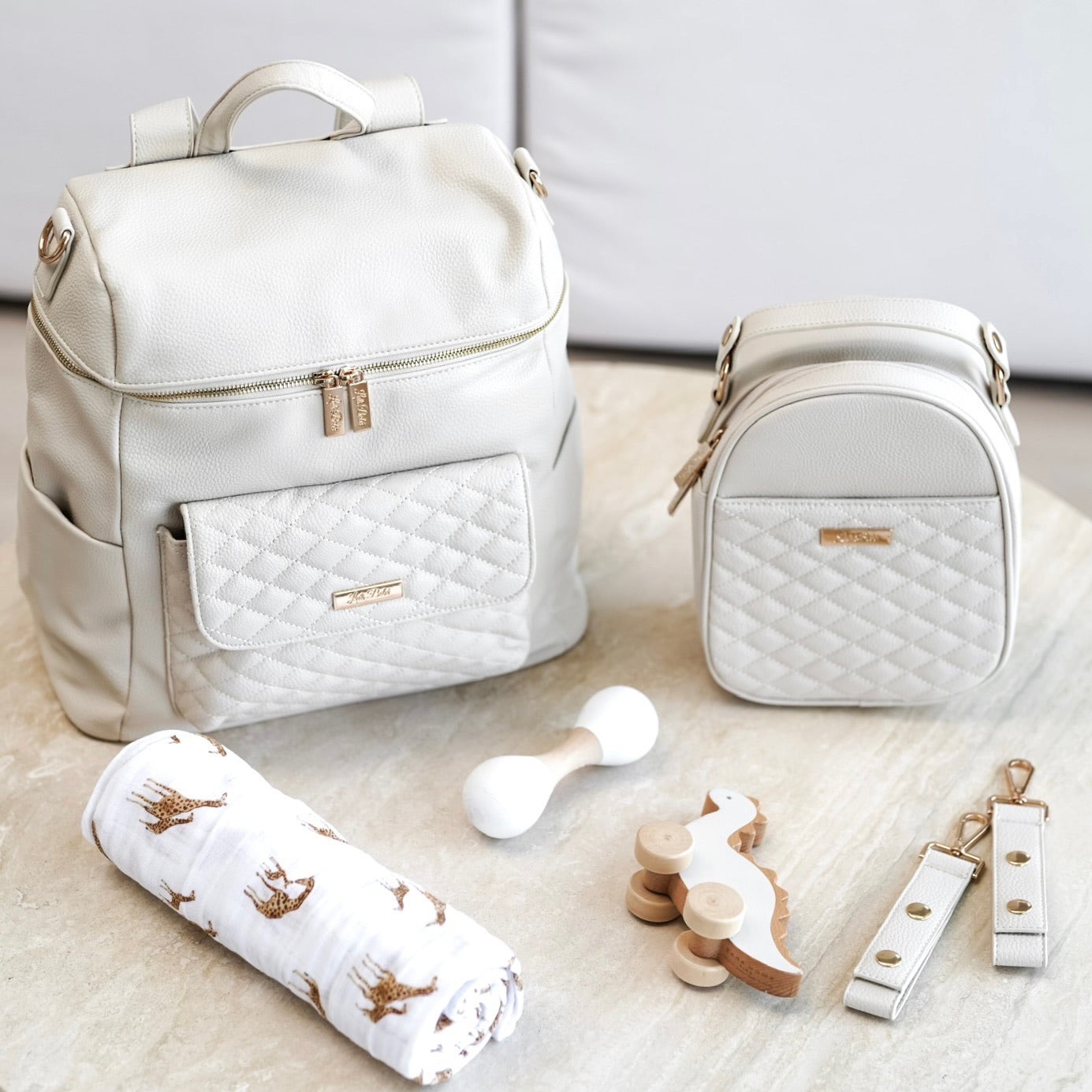 Diaper Bag Pearl White Luli Bebe