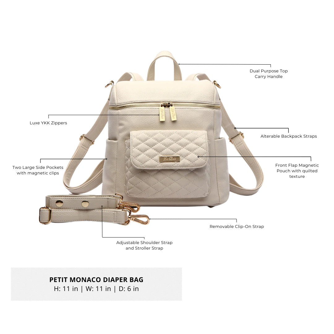 Luli bebe petit diaper bag pearl white