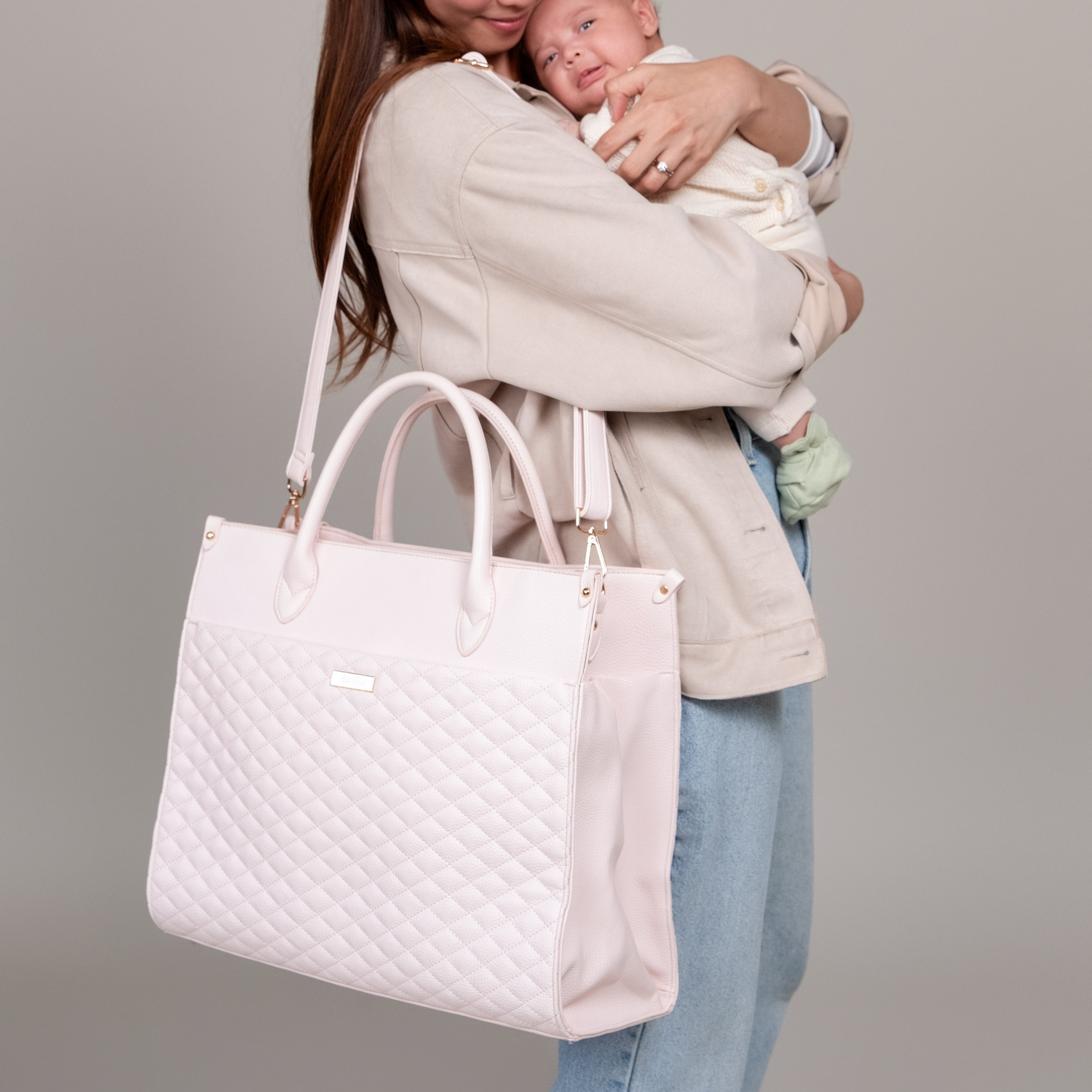 Monaco Tote in Pastel Pink – Perfect for Moms on the Go