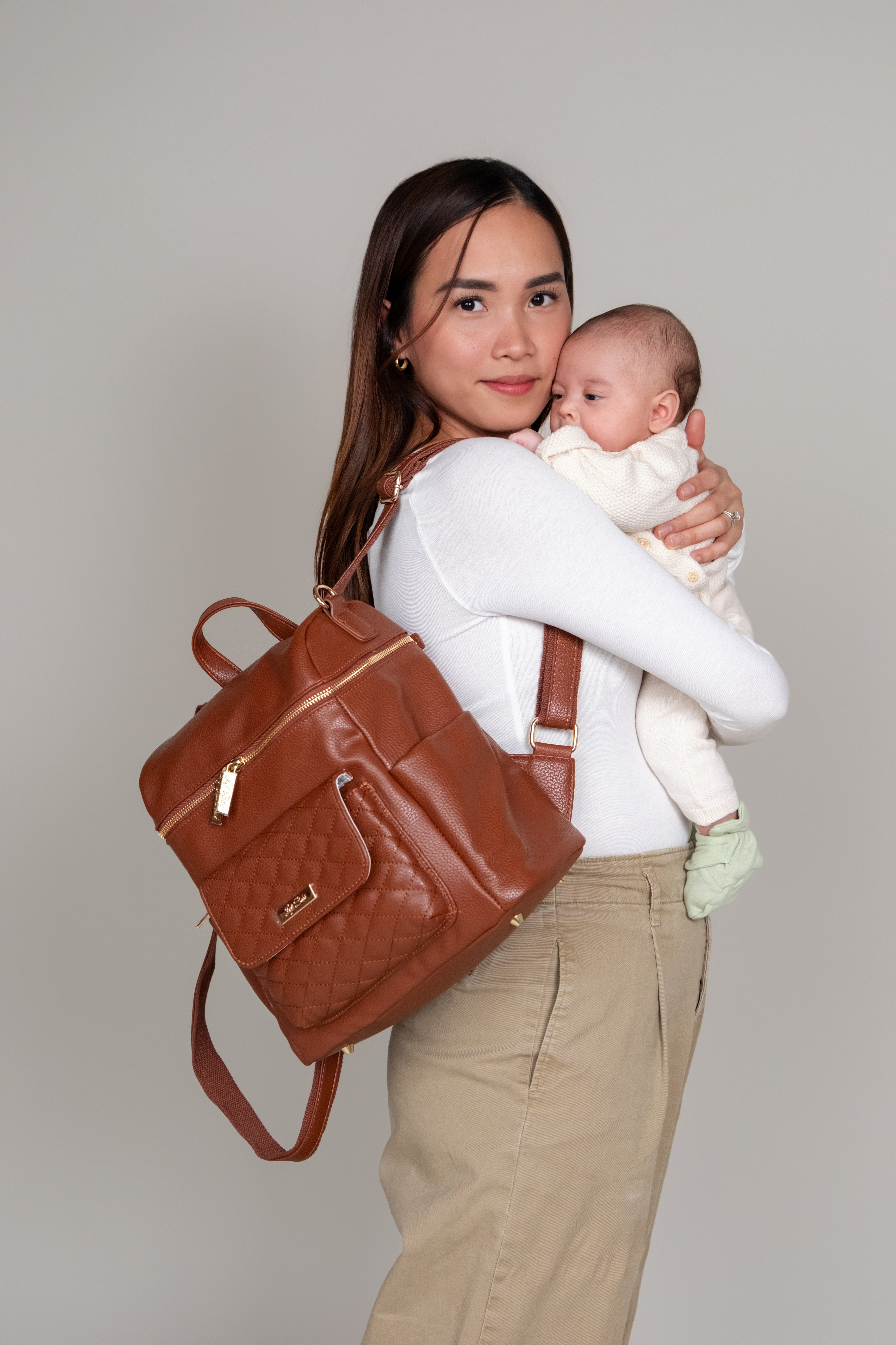 Luli Bebe Diaper Bag Backpack - CARAMEL