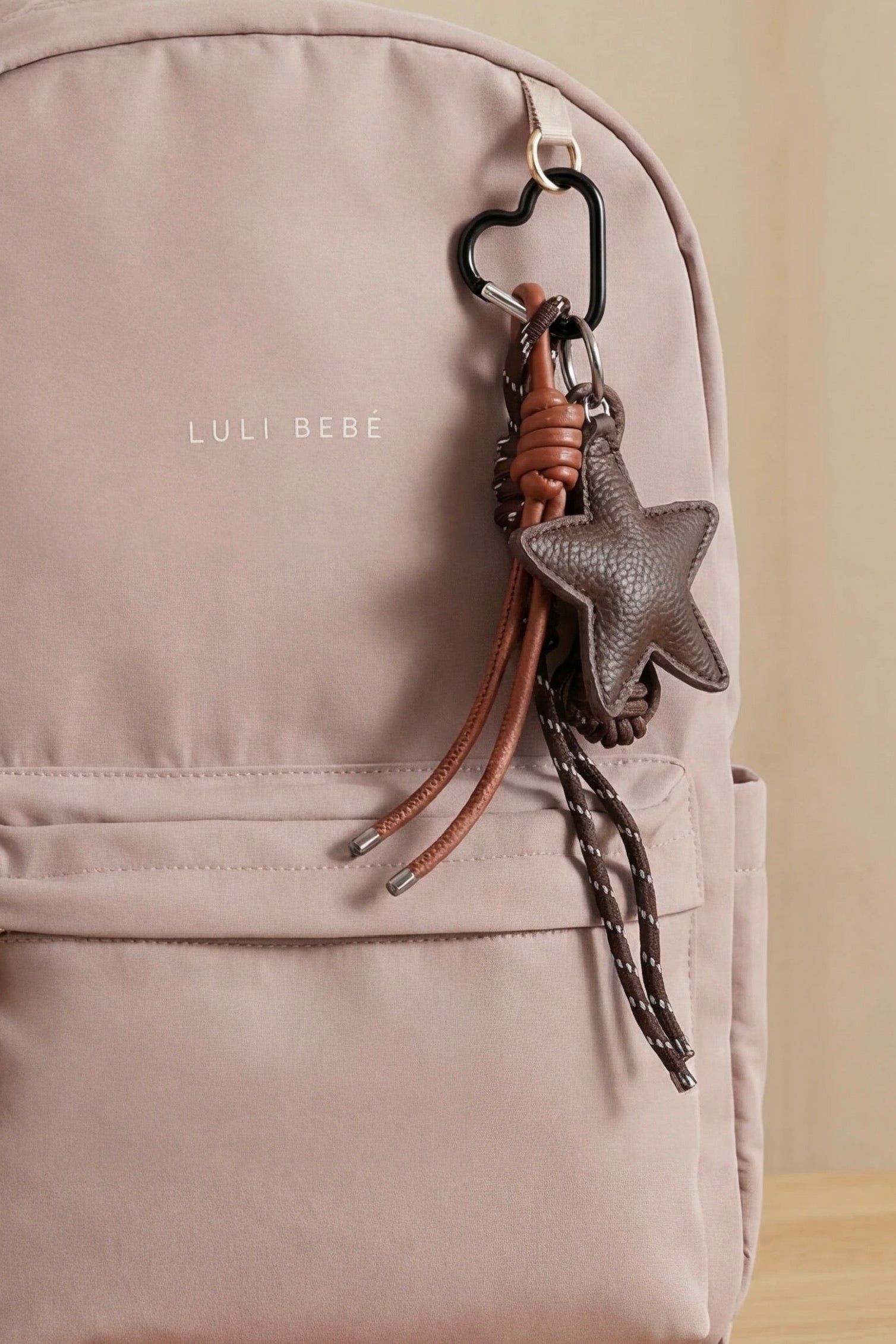 Blush The Daily Backpack Luli Bebe – detail with attached keychain