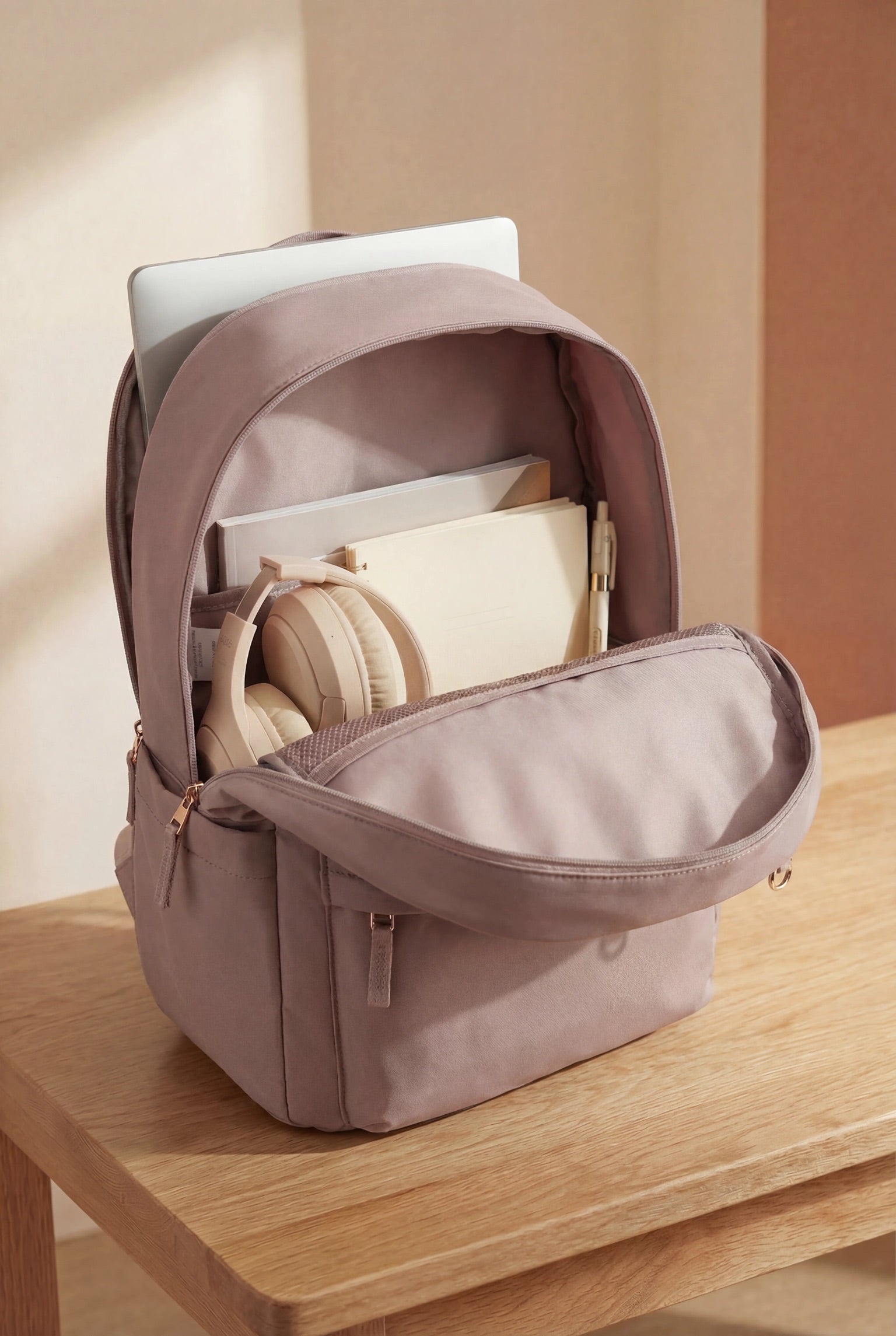 Blush The Daily Backpack Luli Bebe – organized backpack with space for laptop, books and daily essentials