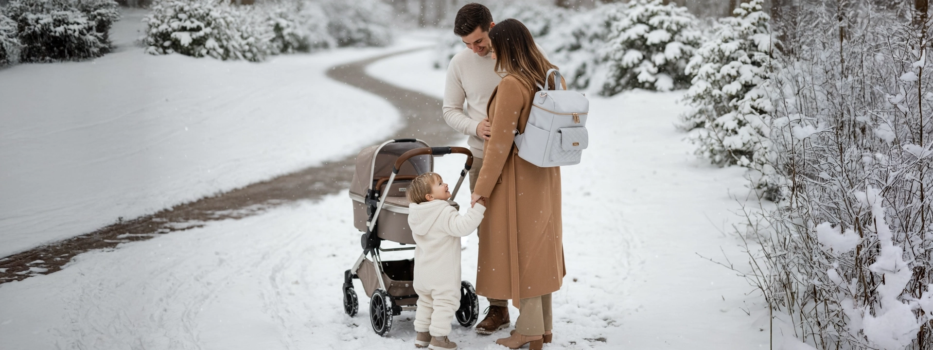 mom using diaper bag as backpack 