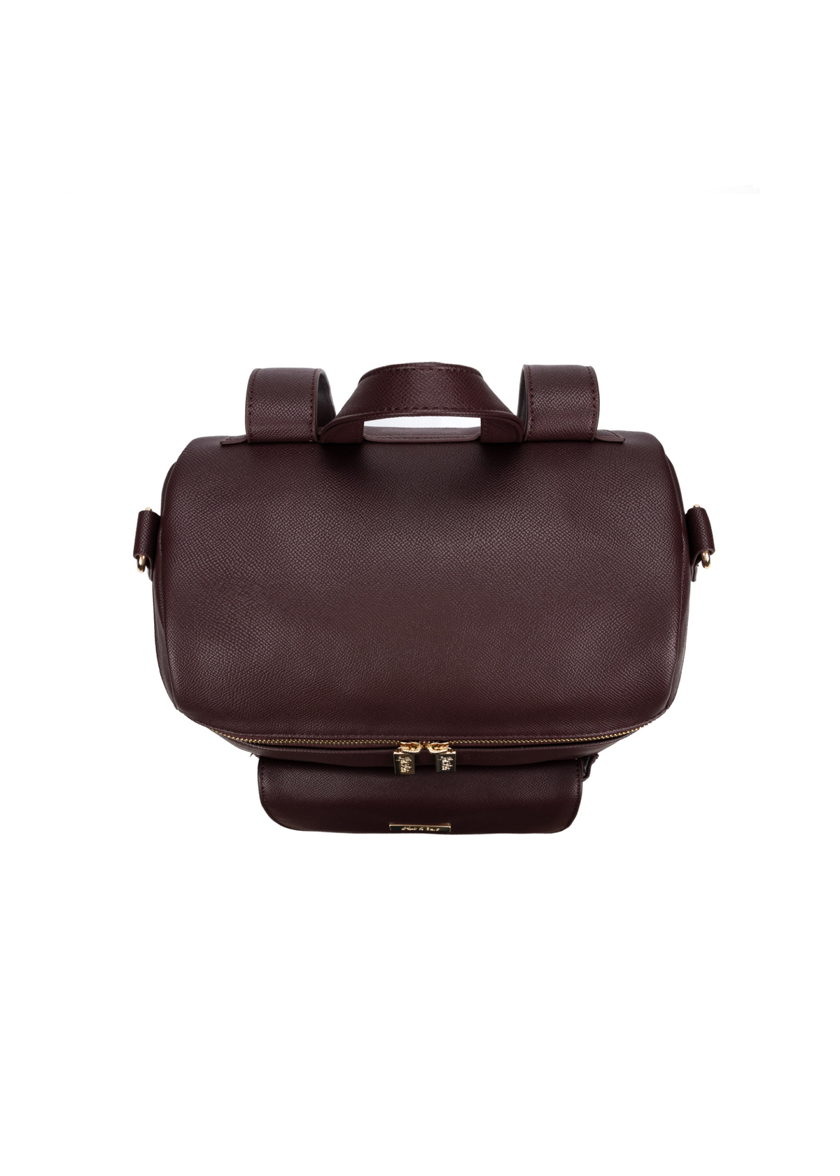 Luxury burgundy diaper bag backpack for moms in vegan leather – Montecito Merlot by Luli Bebé