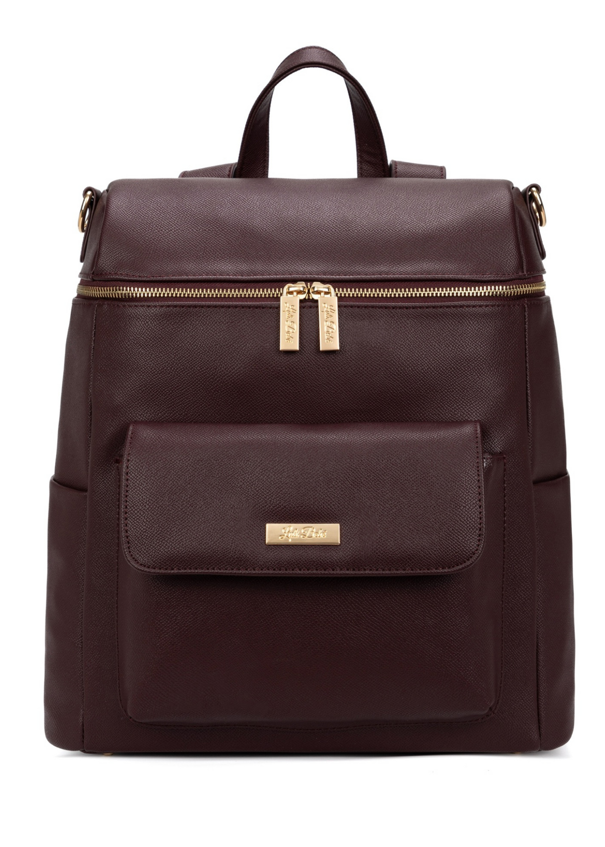 Luxury burgundy diaper bag backpack for moms in vegan leather – Montecito Merlot by Luli Bebé