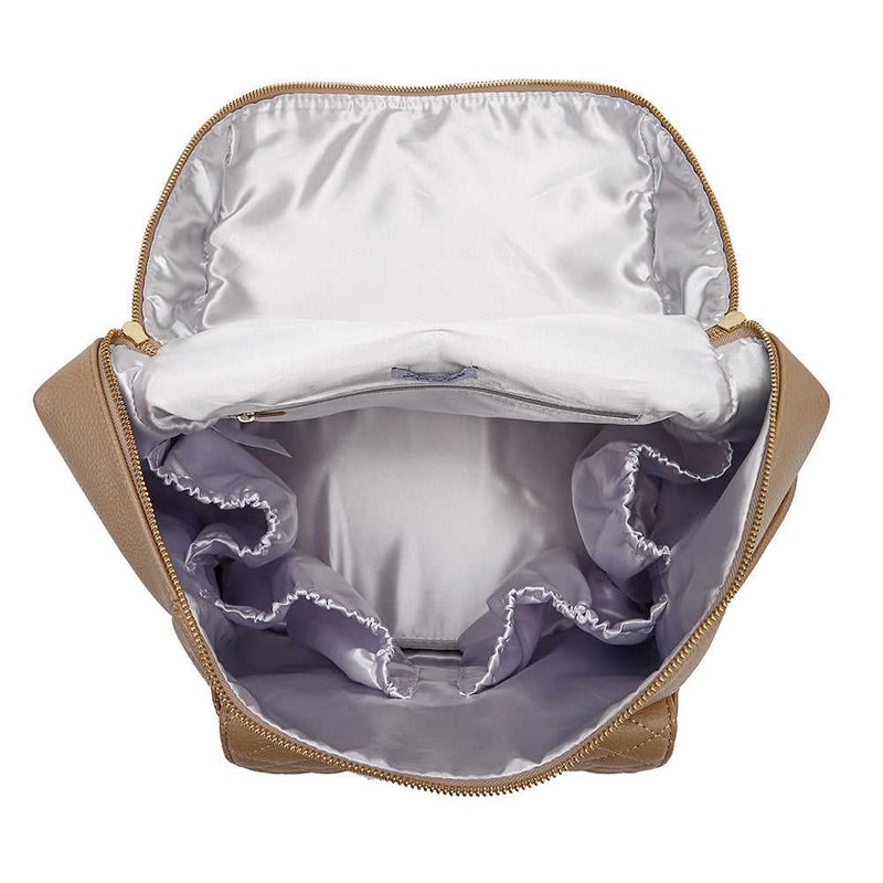 Monaco Diaper Bag Latte Brown - Interior pockets