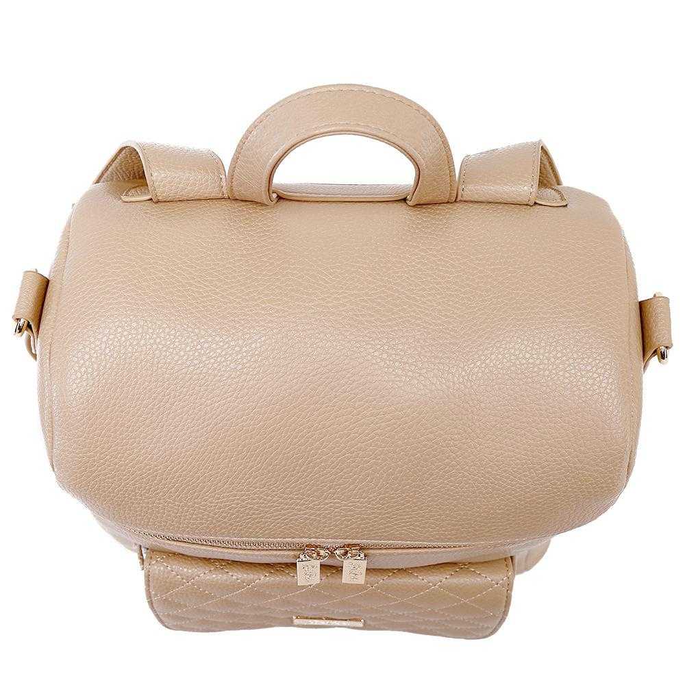 Monaco Diaper Bag Latte Brown - Top View