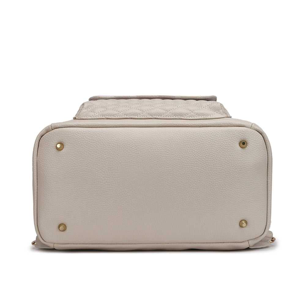 Monaco Diaper Bag Pearl White - bottom view