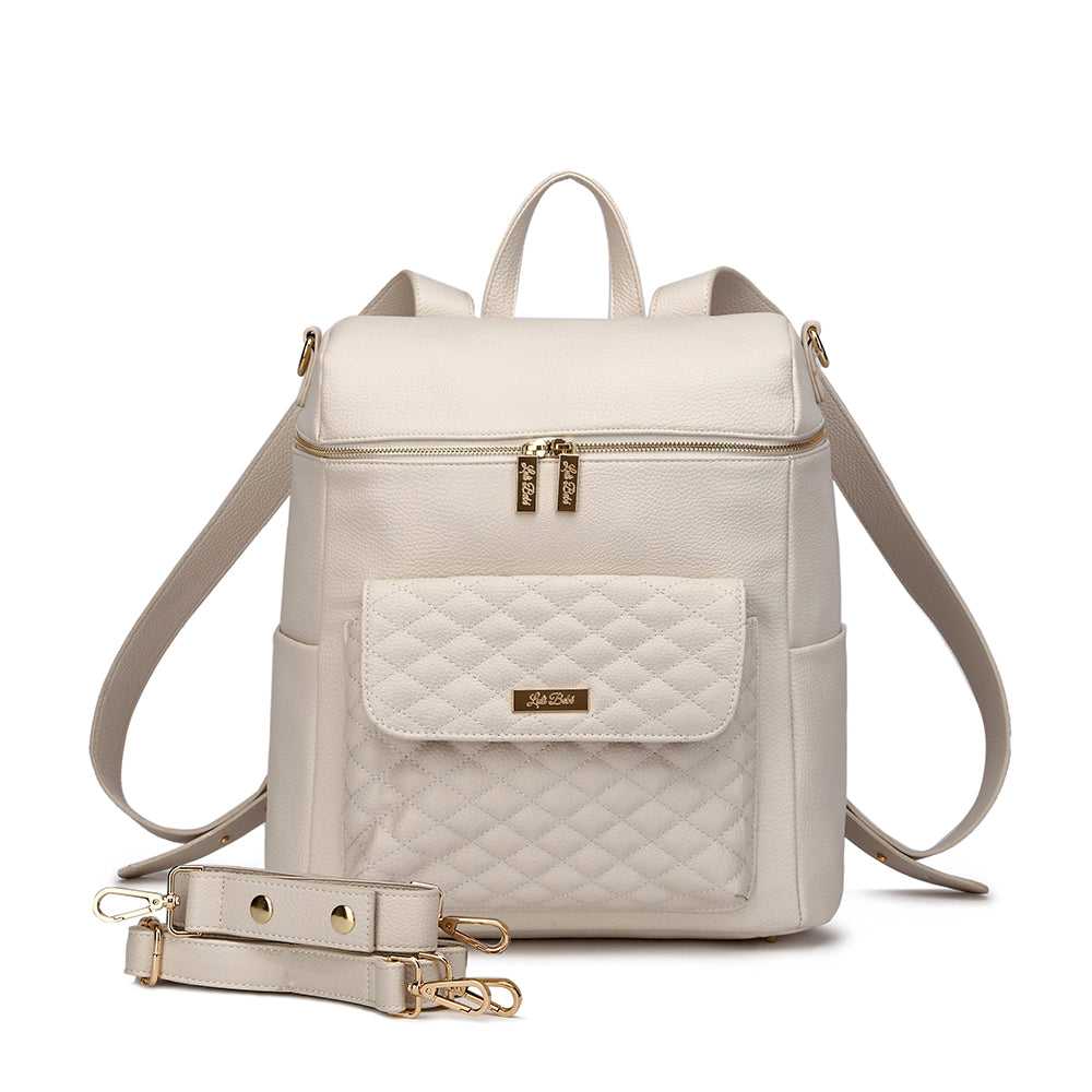 Monaco Diaper Bag | Pearl White - Luli Bebe