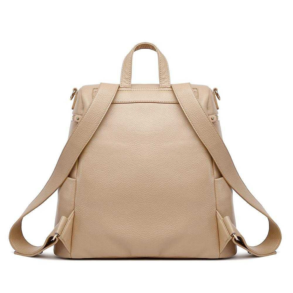 Monaco Diaper Bag | Latte Brown | Back view