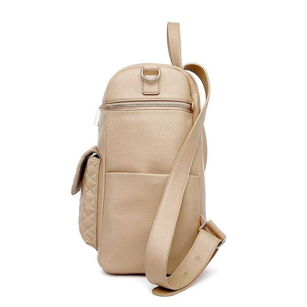 Luli Bebe Monaco Diaper Bag Latte Brown - Side View