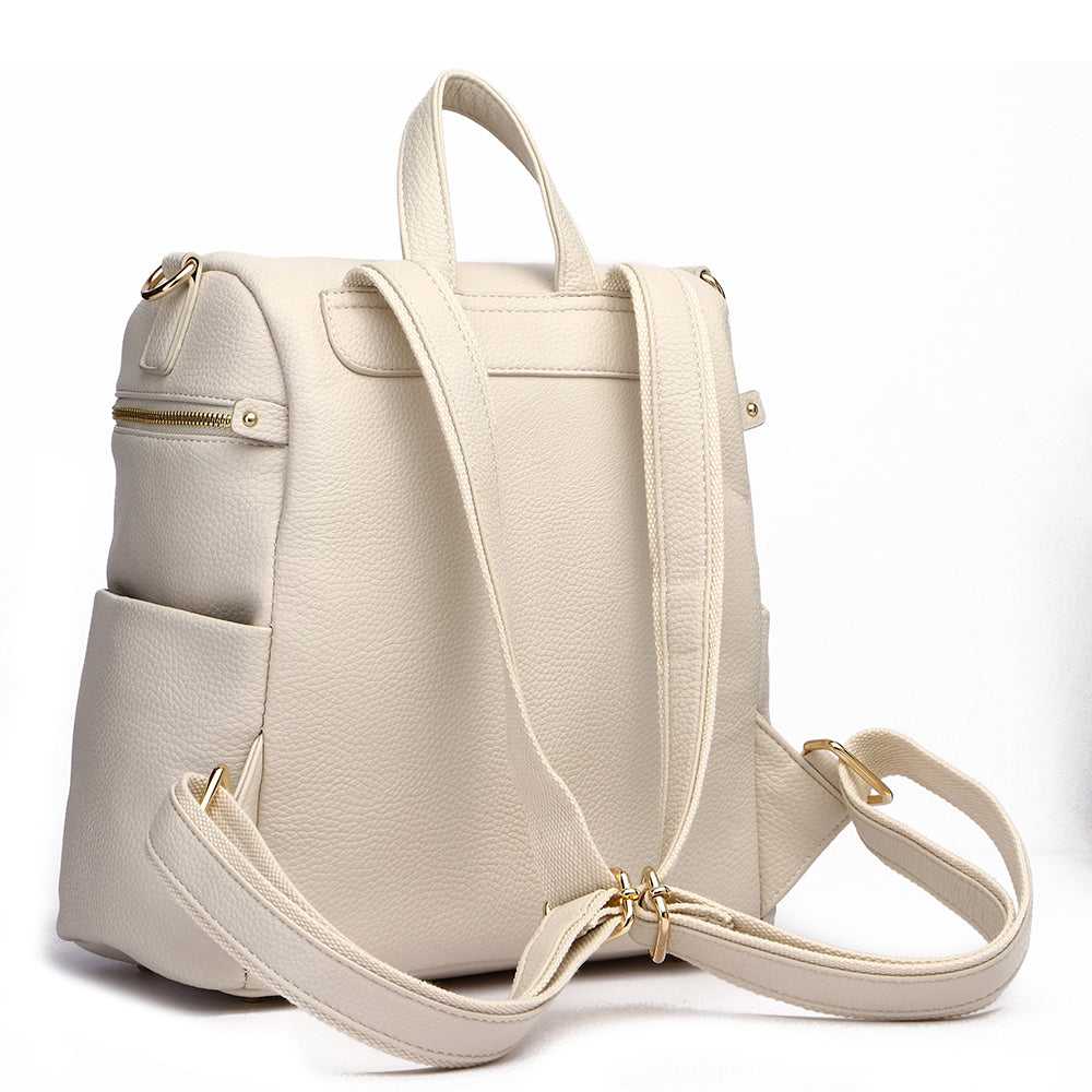 Back view of Petit Monaco diaper bag – comfortable adjustable backpack straps, mom-approved compact diaper backpack